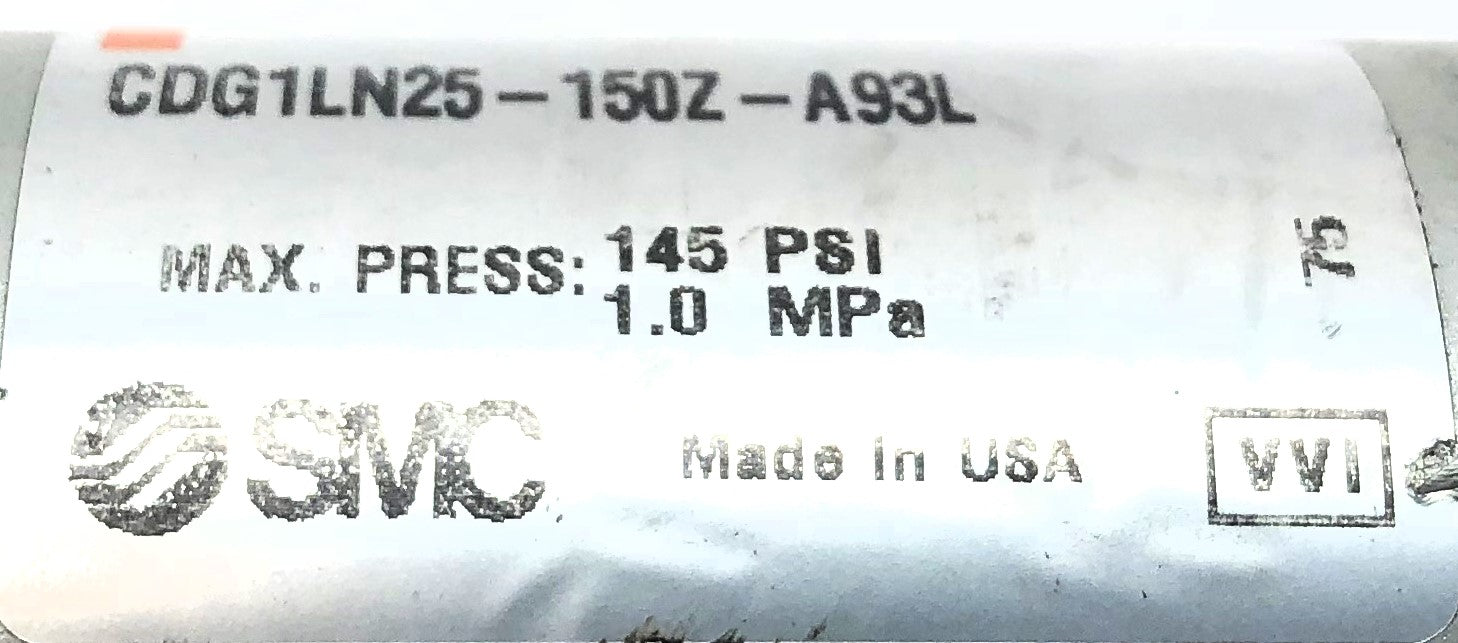 SMC Pneumatic Cylinder W/ (1) Magnetic Switch CDG1LN25-150Z-A93L NOS