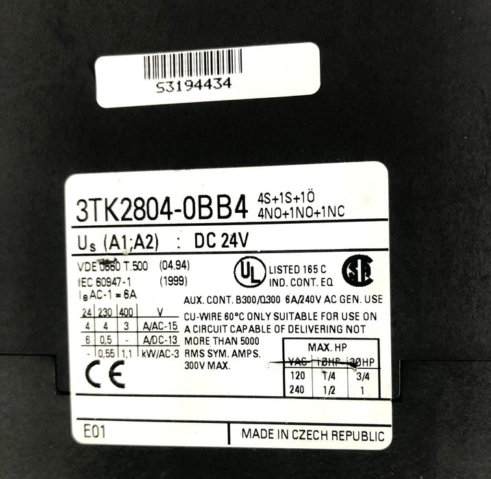 Siemens L0041208 Safety Relay 3TK2804-0BB4 USED