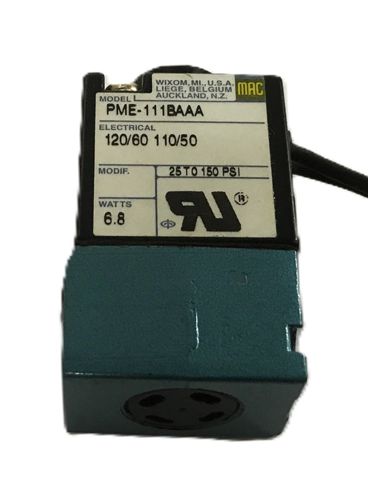 MAC Valves Solenoid Pilot Valve Assembly PME-111BAAA USED