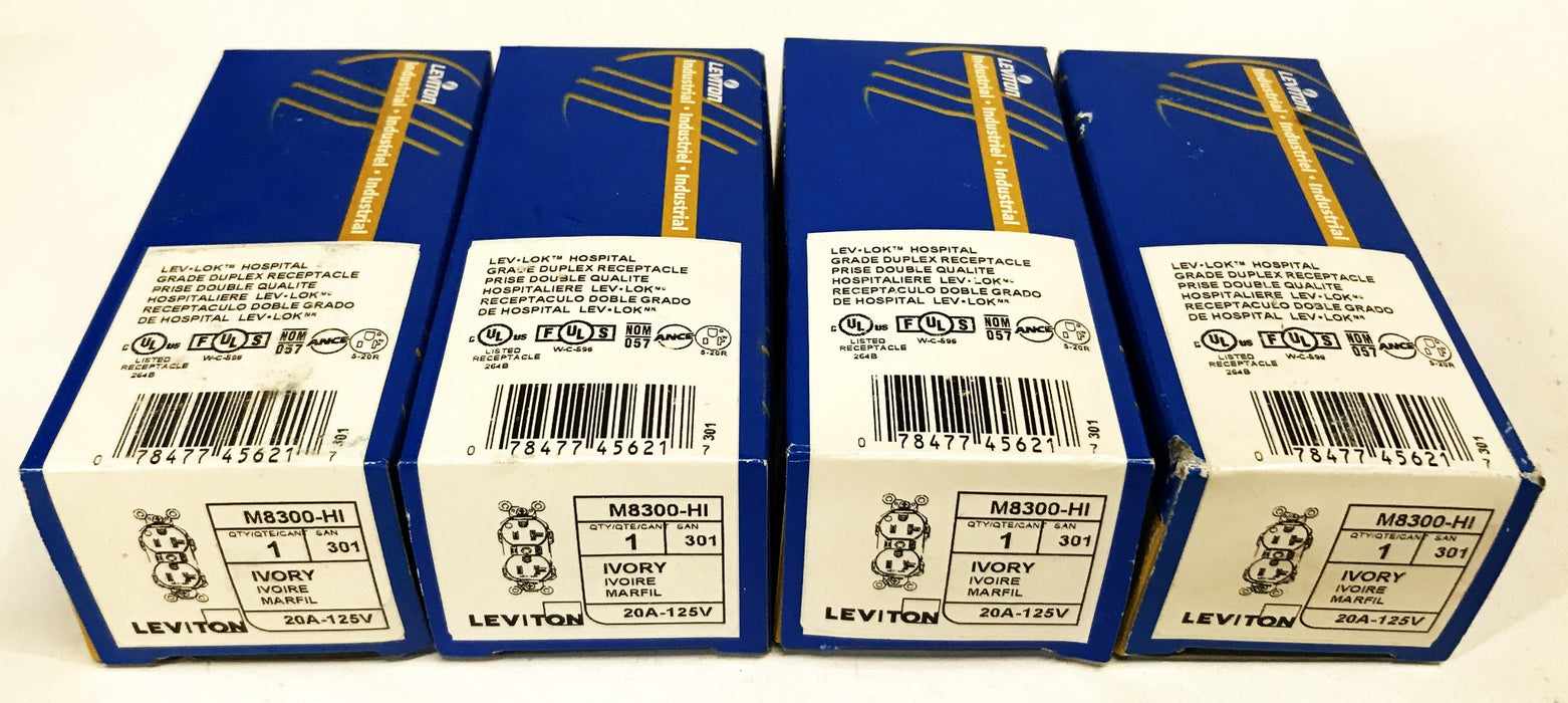 Leviton 20A 125V Ivory Receptacle M8300-Hi [Lot of 4] NOS