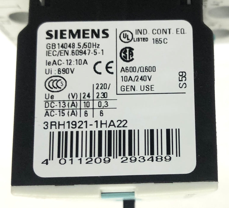 Siemens 24V AC-3 11kW 400V 2NC+2NO GB14048 4/5Hz Contactor 3RT1026-1BB44 NOS