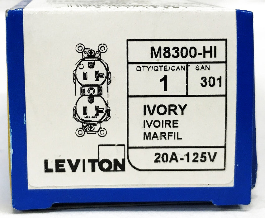 Leviton 20A 125V Ivory Receptacle M8300-Hi [Lot of 4] NOS