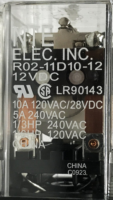 NTE Electronics Relay R02-11D10-12 [Lot of 4] NOS