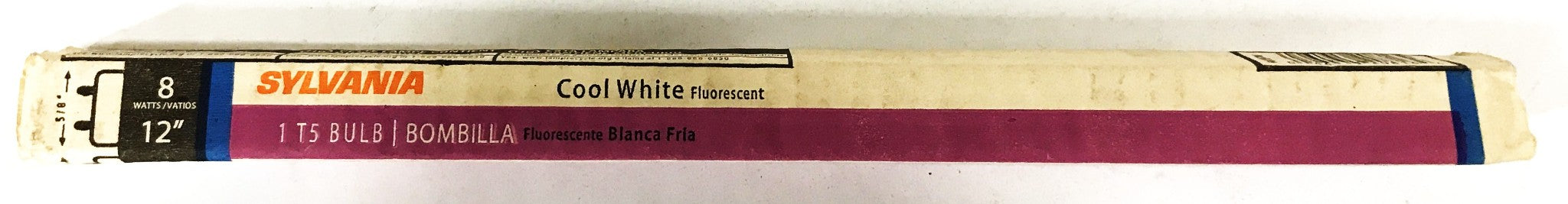 Sylvania 8 watt Cool White Fluorescent Light Bulb F8T5/CW [Lot of 6] NOS