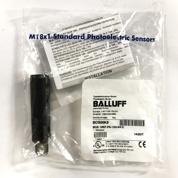 Balluff Defuse Sensor BOS00K9 (BOS 18KF-PA-1XA-S4-C) NOS