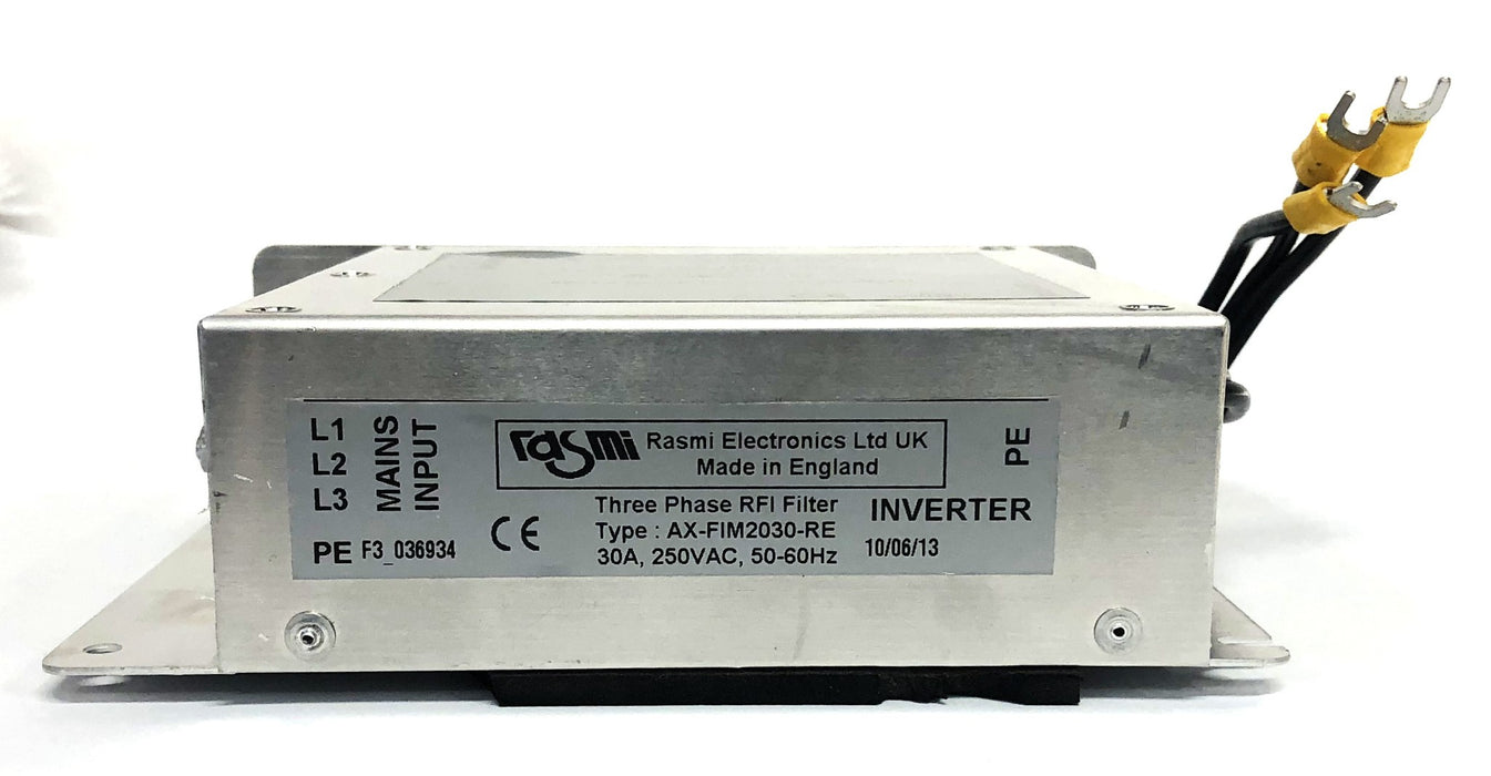 Rasmi Electronics 3 Phase 30A 40C 3x250V 50-60Hz RFI Filter AX-FIM2030-RE NOS