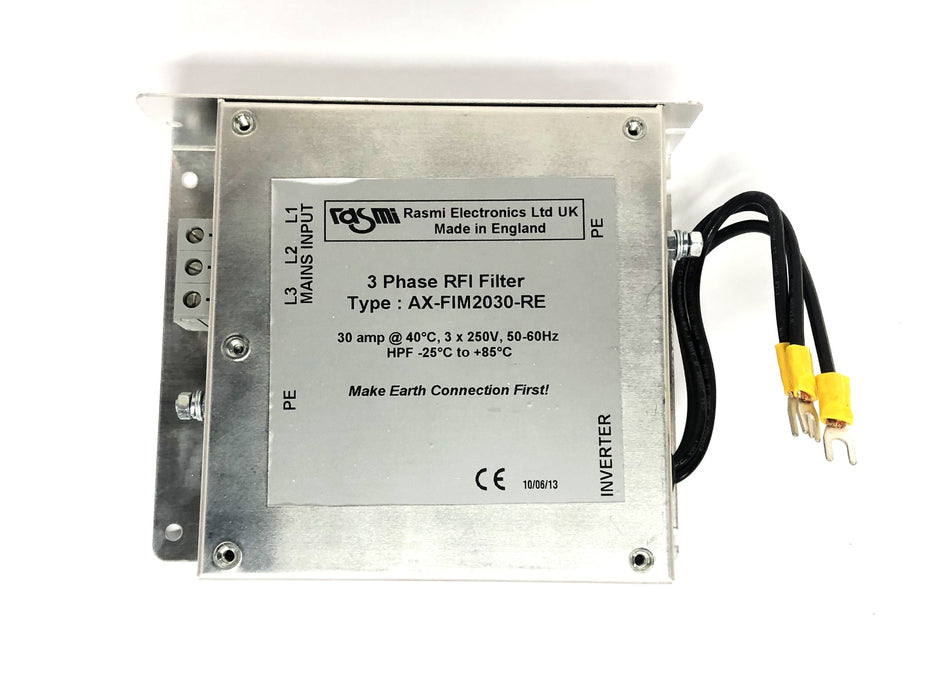 Rasmi Electronics 3 Phase 30A 40C 3x250V 50-60Hz RFI Filter AX-FIM2030-RE NOS