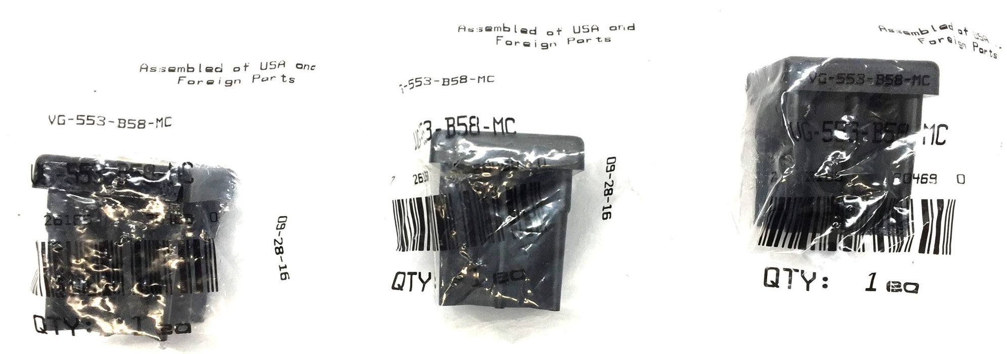 System Plast 5/8"-11 Female Thread Square Tube End VG-553-B58-MC [Lot of 3] NOS