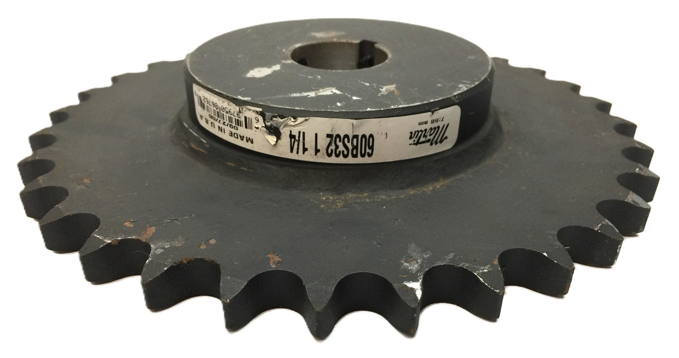 Martin 1.24" Bore with Keyway Roller Chain Sprocket 60BS32 NOS