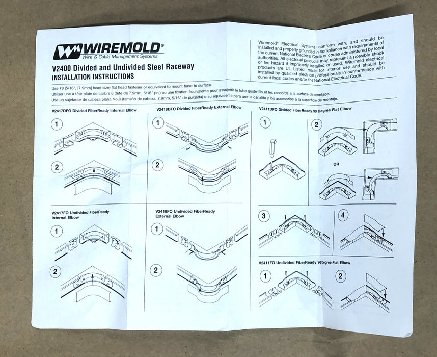 Legrand Wiremold 2400 Series Raceway Fiberready Divided Tee 2415DFO-FW NOS