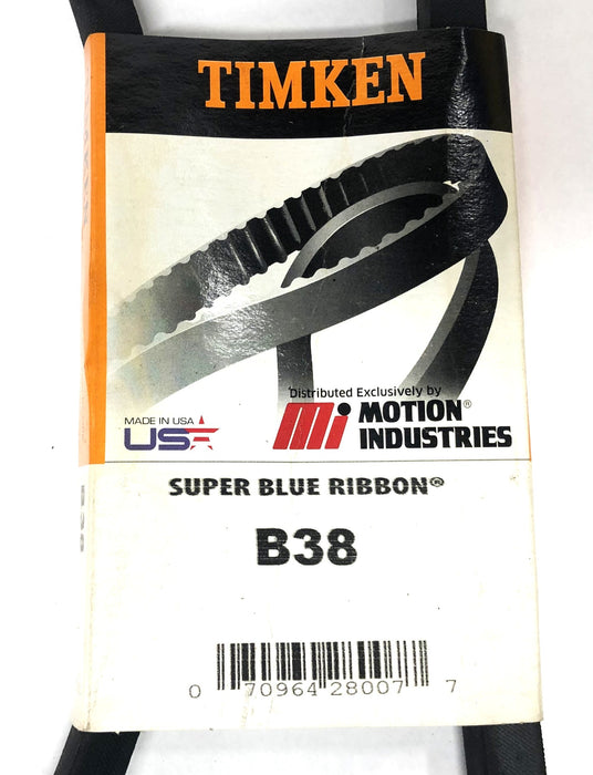 Timken Super Blue Ribbon V-Belt B38 [Lot of 2] NOS