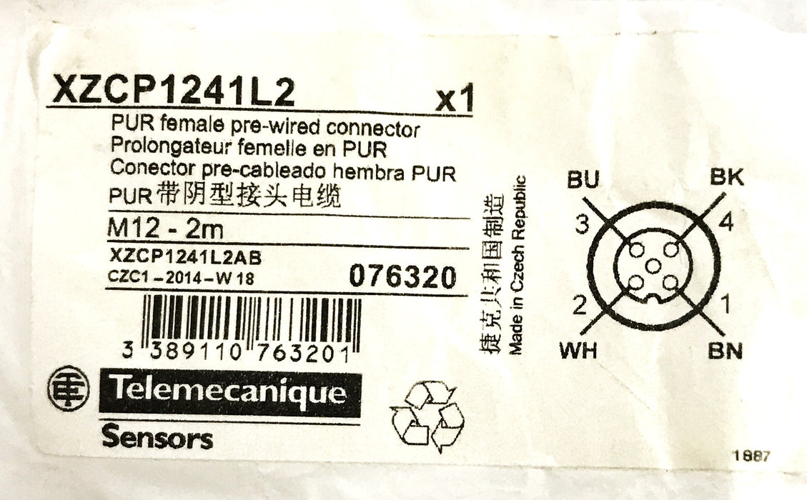 Telemecanique Sensor Actuator Cable XZCP1241L2 NOS