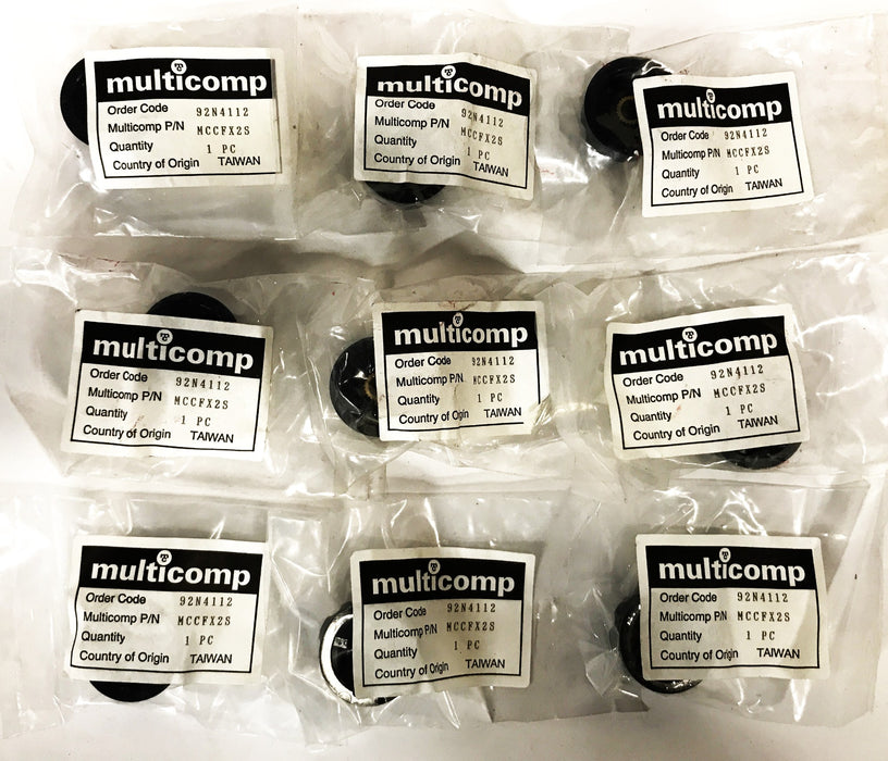 Multicomp Plastic Dial Control Knob MCCFX2S [Lot of 9] NOS
