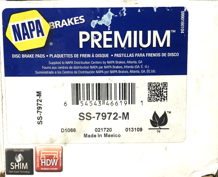 NAPA Premium Disc Brake Pads SS-7972-M NOS