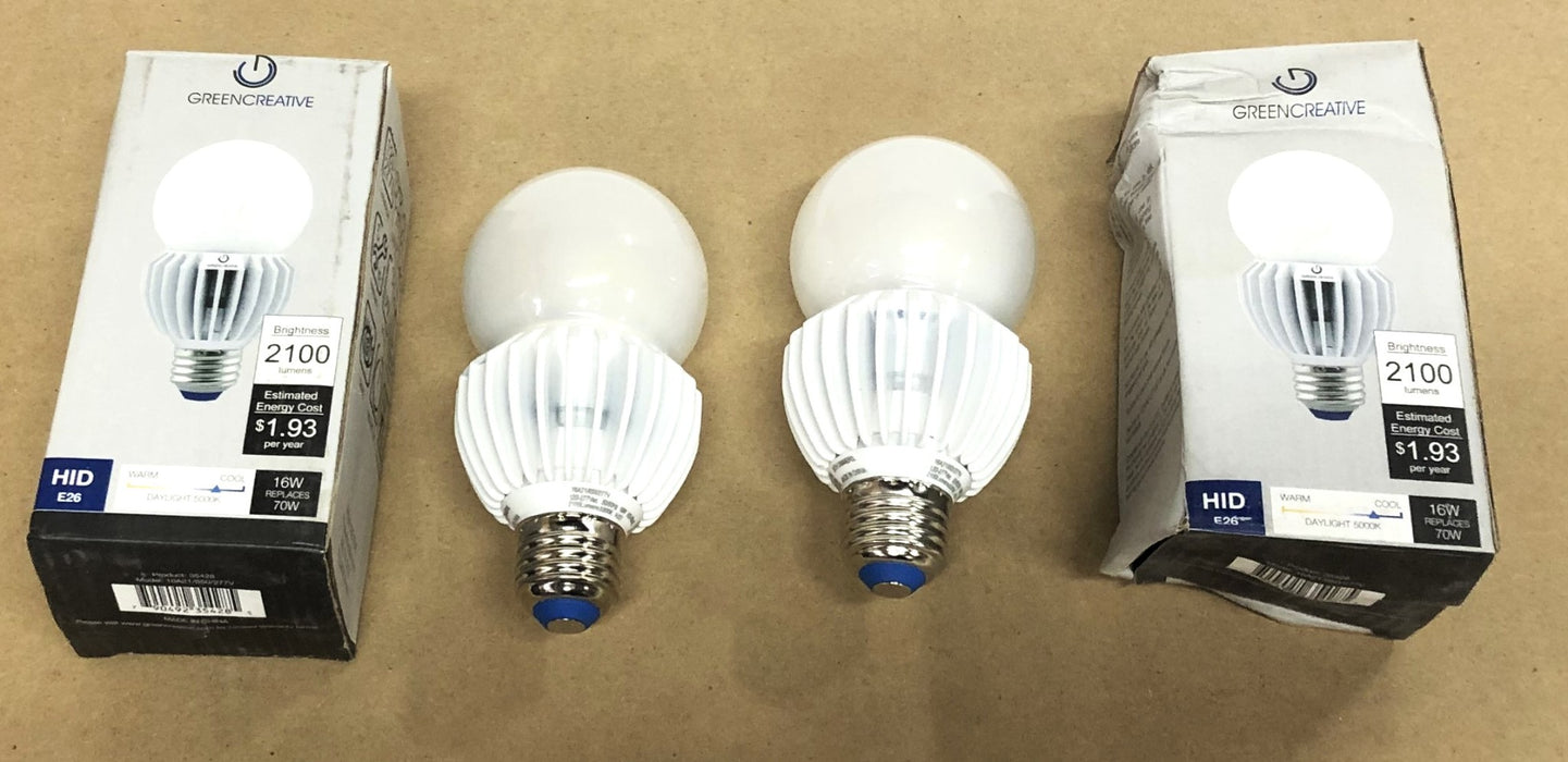 Intertek Green Creative Cool Light Bulb A21-E26-16W-5000K-277V [Lot of 2] NOS