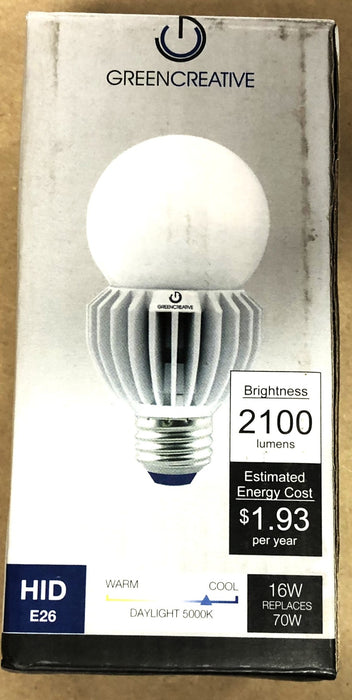Intertek Green Creative Cool Light Bulb A21-E26-16W-5000K-277V [Lot of 2] NOS