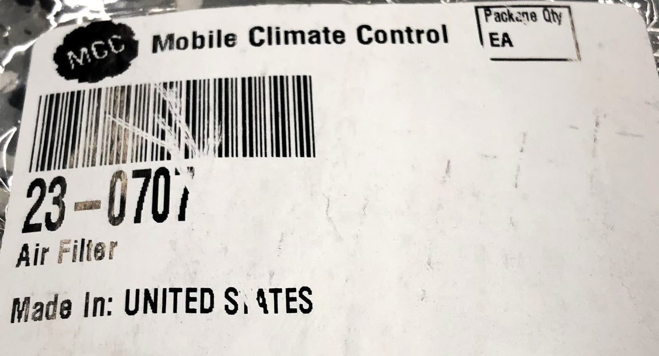 Mobile Climate Control Air Filter 23-0707 NOS
