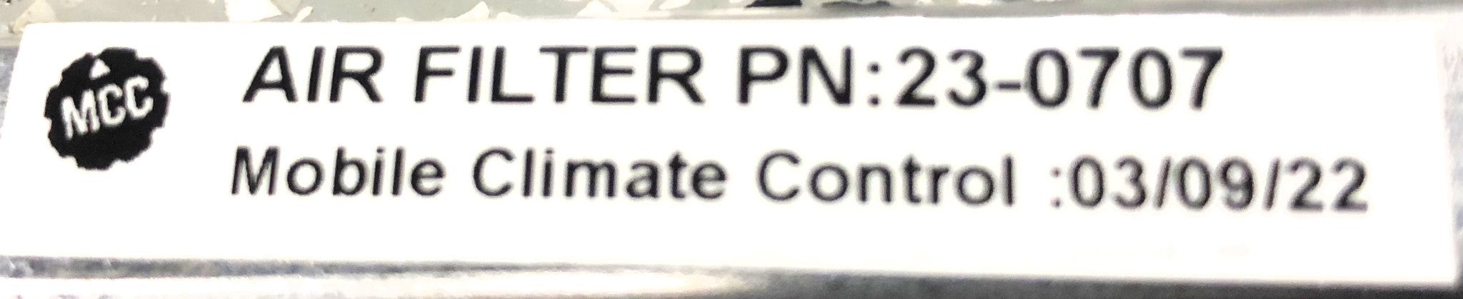 Mobile Climate Control Air Filter 23-0707 NOS