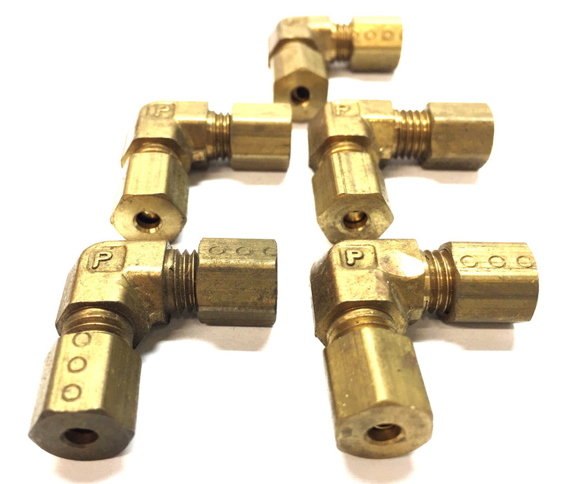 Parker 5/16"-24 x 5/16"-24 Brass Union Compression Elbow [Lot of 5] NOS