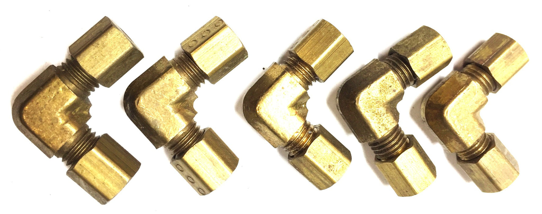 Parker 5/16"-24 x 5/16"-24 Brass Union Compression Elbow [Lot of 5] NOS