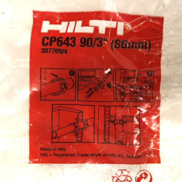 Hilti 90/3" Firestop Collar Missing Bracket CP643 (307709/4) NOS