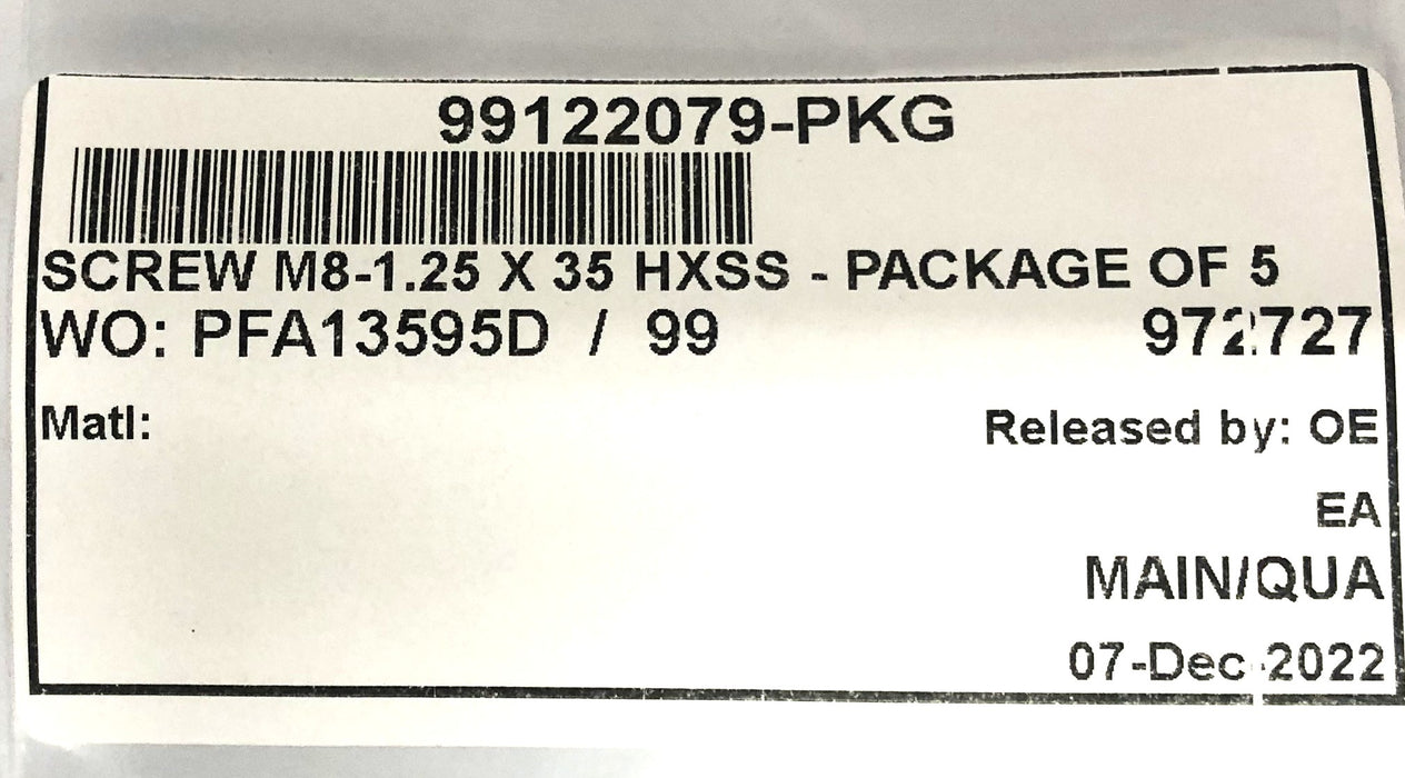 THE Hex Head Bolt M8-1.25x35 [Lot of 20] NOS