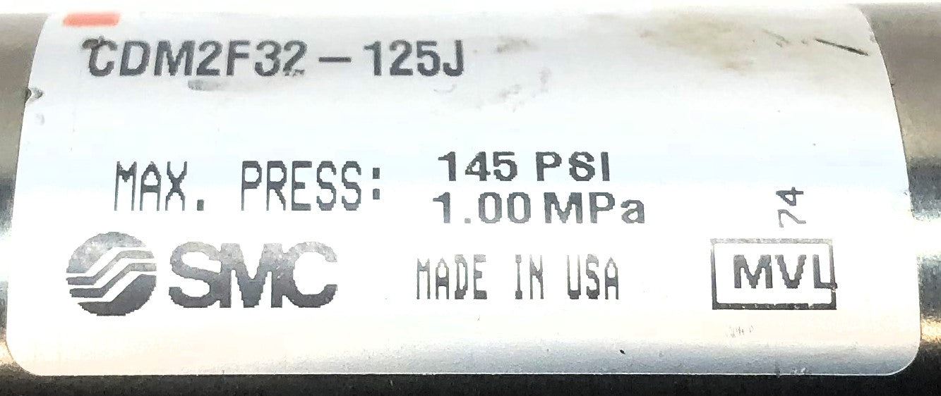 SMC Pneumatic Cylinder W/ Nylon Boot CDM2F32-125J NOS