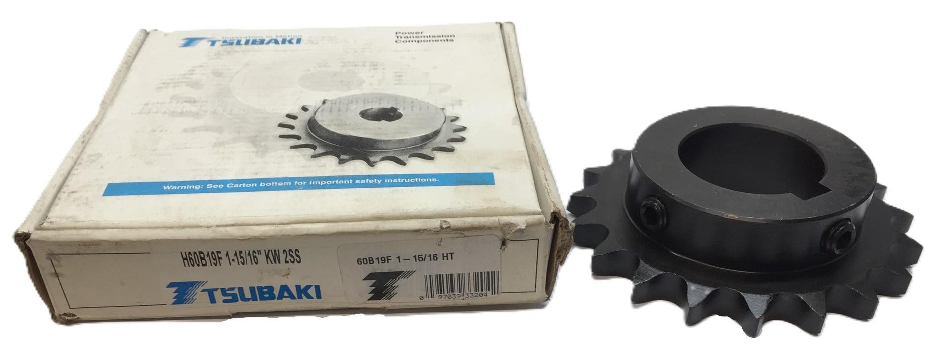 Tsubaki Roller Sprocket H60B19F 1-15/16 KW 2SS NOS
