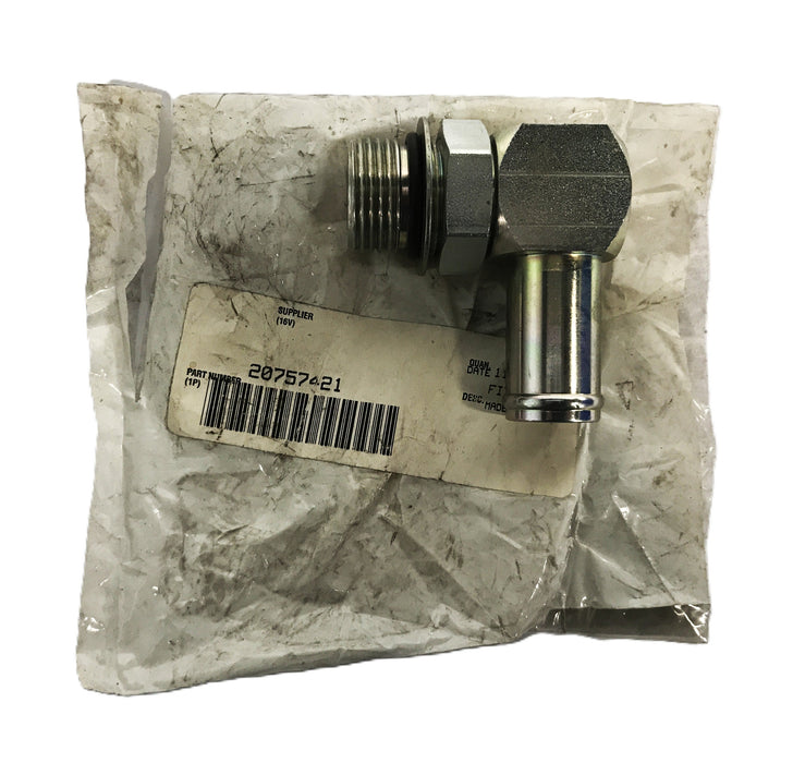 Mack 90-degree 7/8 Push-on to 1-1/6 inch Threaded Bead Fitting NOS