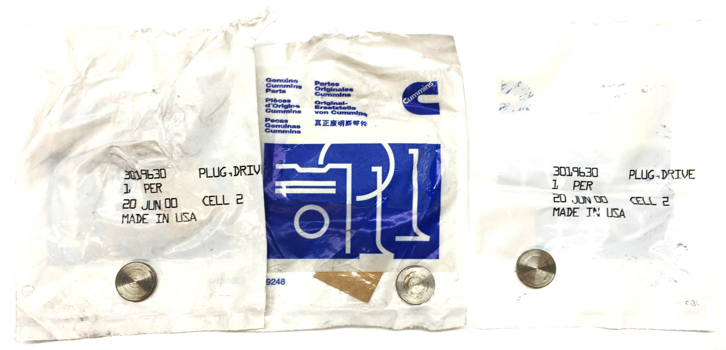 Cummins Drive Plug 3019630 [Lot of 3] NOS