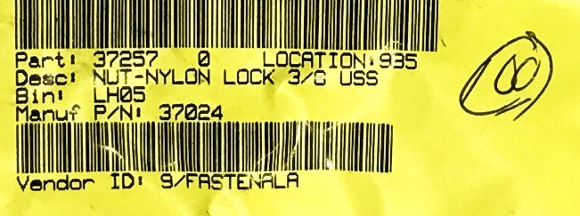 Fastenal 3/8 inch Nylon Insert Zinc-Plated Lock Nut 37024 [Lot of 300] NOS