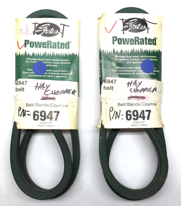 Gates PowerRated 21/32" x 47" V-Belt 6947 [Lot of 2] NOS