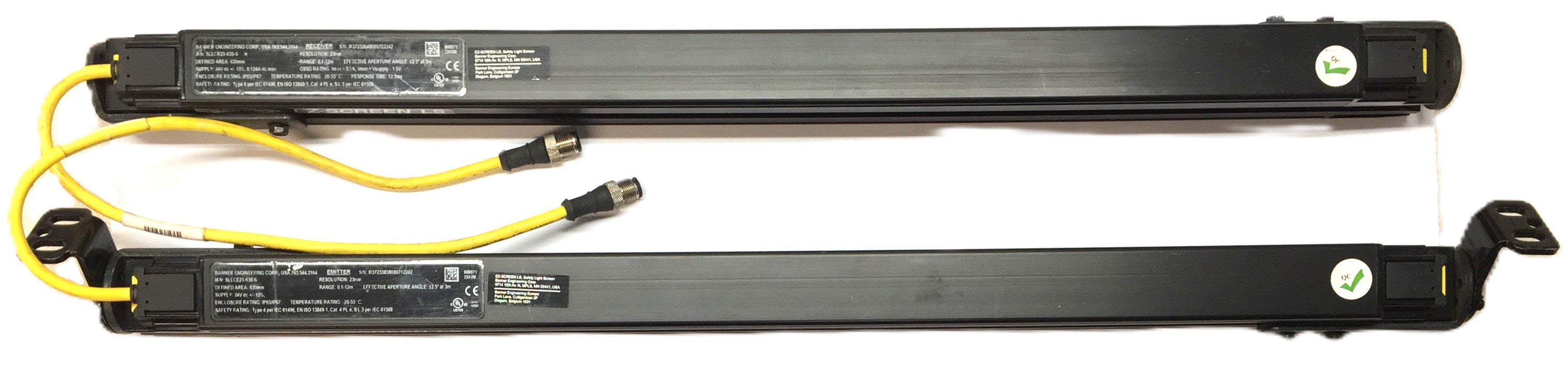 Banner EZ-Screen LS Emitter and Receiver SLLCR23-630-S/SLLCE23-630-S USED