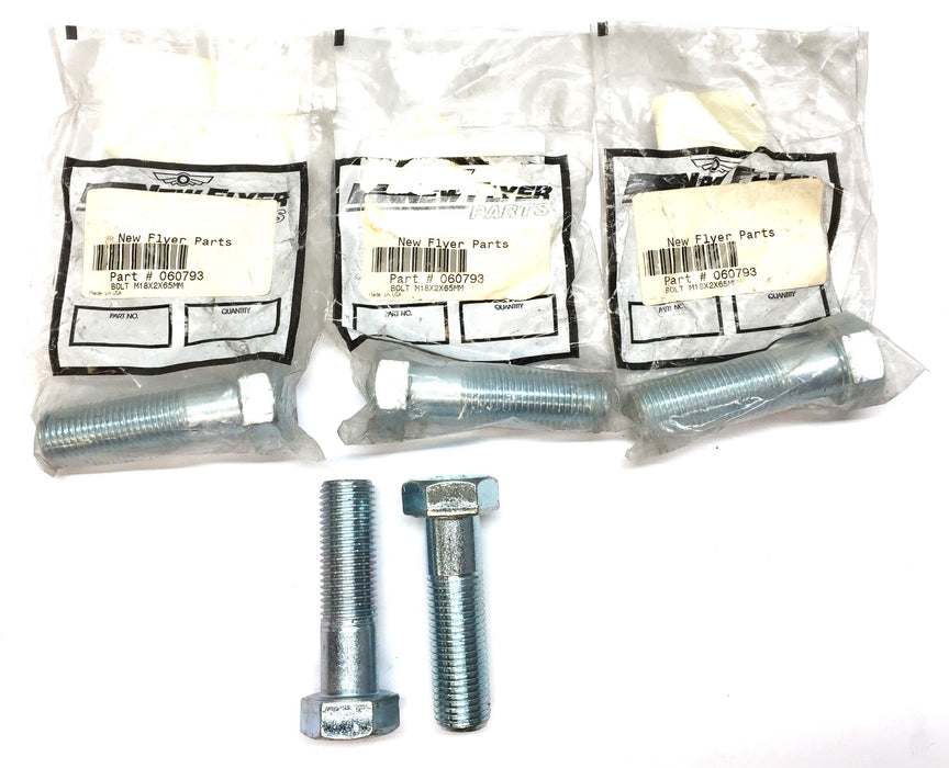 New Flyer M18 x 2 x 65mm Steel Hex Head 8.8 060793 [Lot of 5] NOS