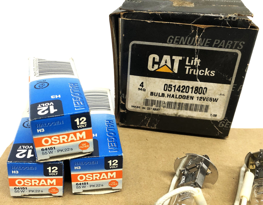 OSRAM 12V Halogen Light Bulb For CAT 0514201800 [Lot of 3] NOS