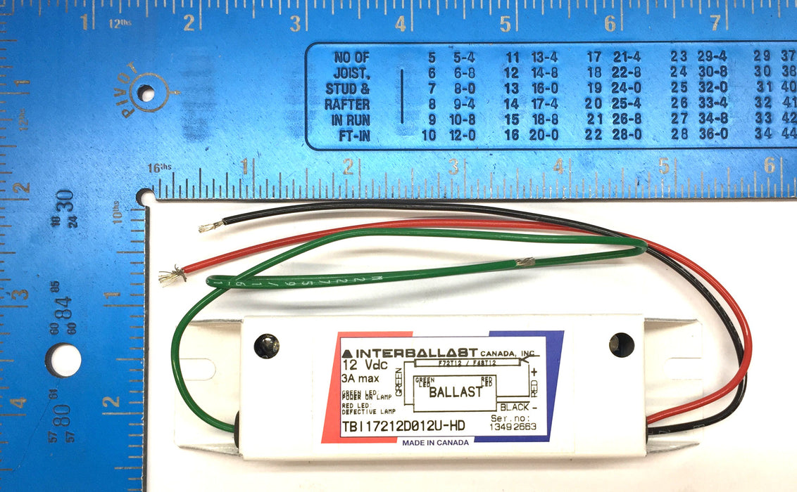 Interballast 12VDC Dome Light Ballast TBI17212D012U-HD [Lot of 2] NOS