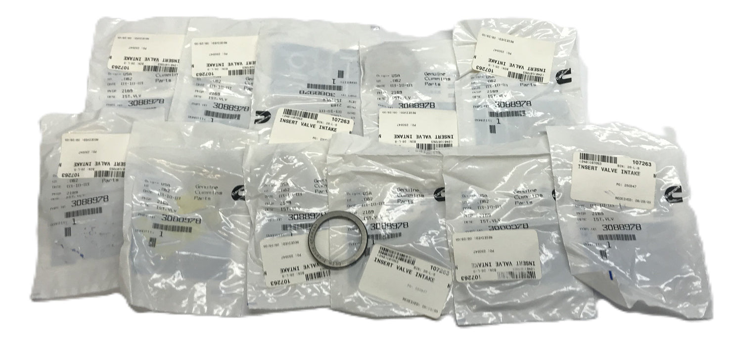 Cummins Intake Valve Seat Insert 3088978 [Lot of 11] NOS