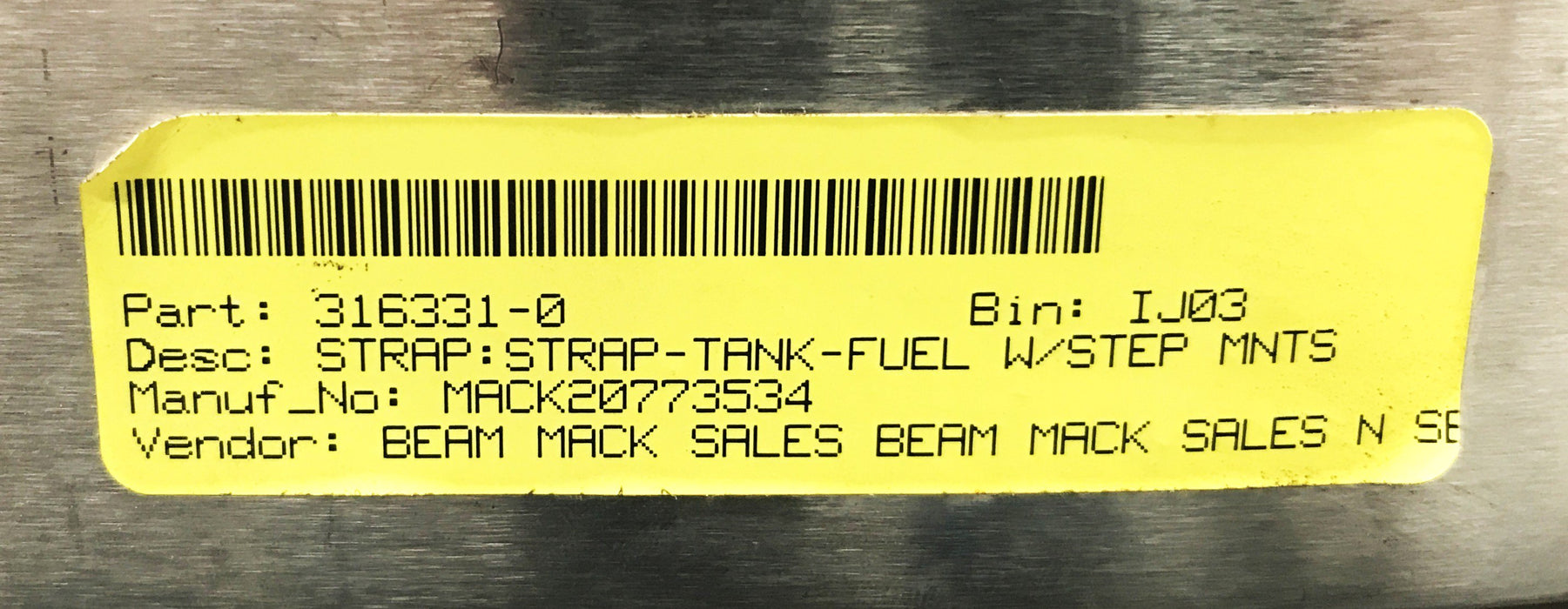 Mack Trucks Support Strap/Mounting Bracket 20773534 NOS
