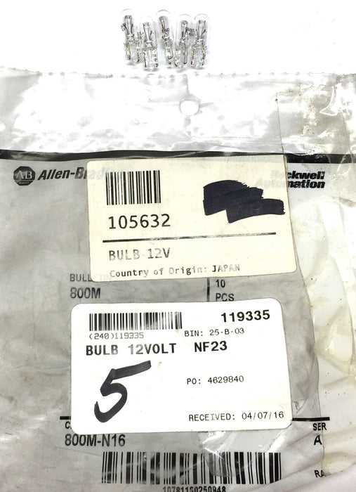 Allen-Bradley 800M-N16 Replacement Bulb 105632 [Lot of 5] NOS