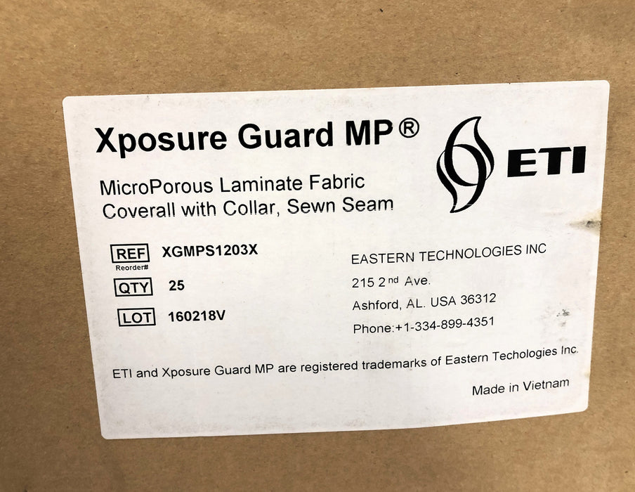 ETI 3XL Xposure Guard MP Coverall With Collar XGMPS1203XL [Lot of 5] NOS
