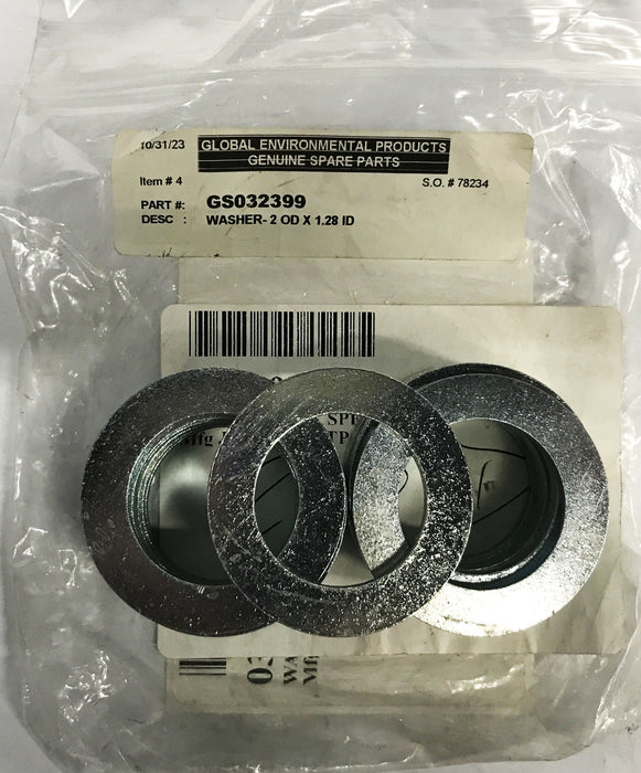 Global Environmental Steel-Zinc Washer 032399 [Lot of 17] NOS