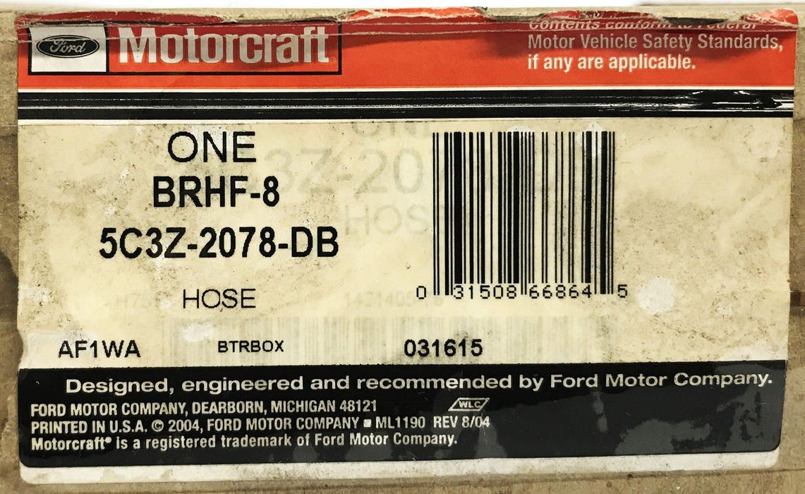 Motorcraft Hydraulic Brake Hose BRHF-8 NOS