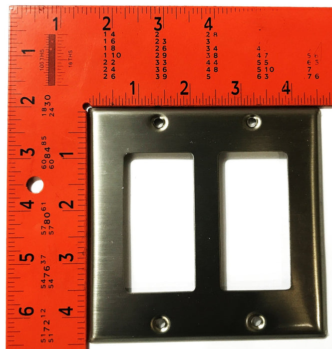 Leviton 2-Gang 2-Port Stainless Steel Wall Plate 84409-40 [Lot of 9] NOS