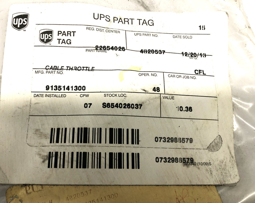 CAT Throttle Cable 9135141300 NOS
