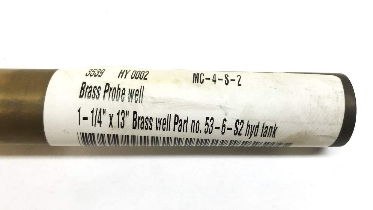 Unbranded 1-1/2 inch x 13 inch Brass Well Temperature Probe 53-6-S2 NOS