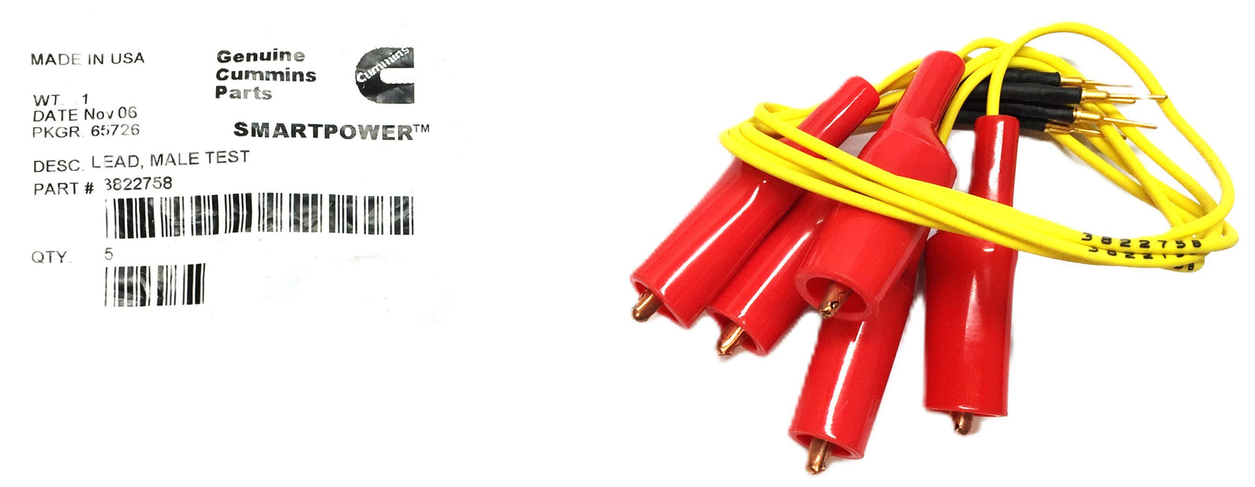 Cummins Male Test Lead Pack 3822758 (5pcs) NOS