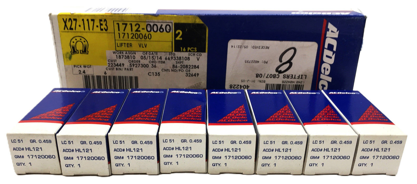ACDelco Hydraulic Roller Valve Lifter Box 17120060 (8pcs) NOS