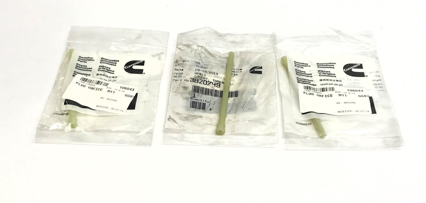 Cummins Orifice Plug 3820749 [Lot of 3] NOS