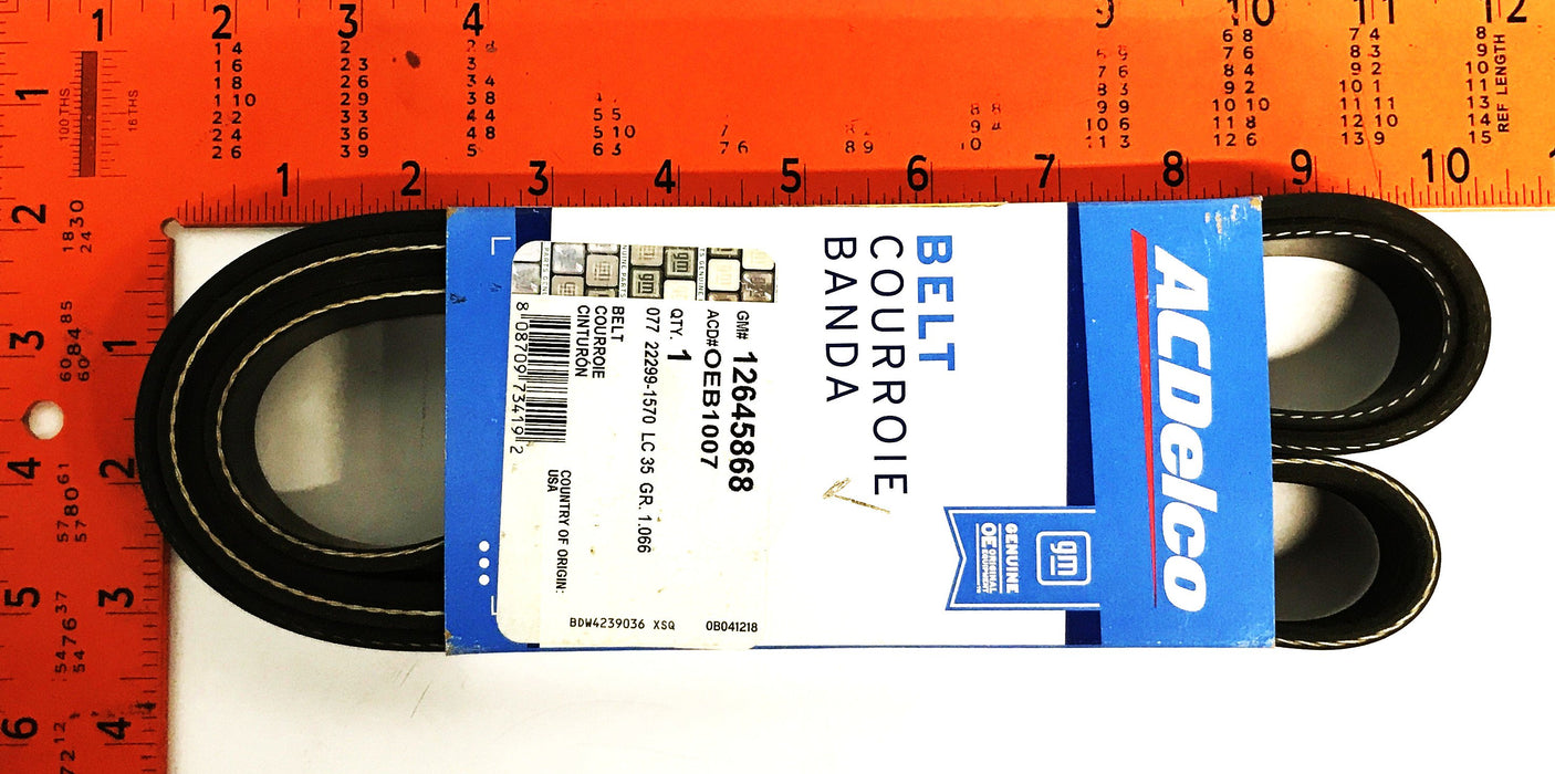 ACDelco GM Ribbed Serpentine V-Belt 12645868 NOS