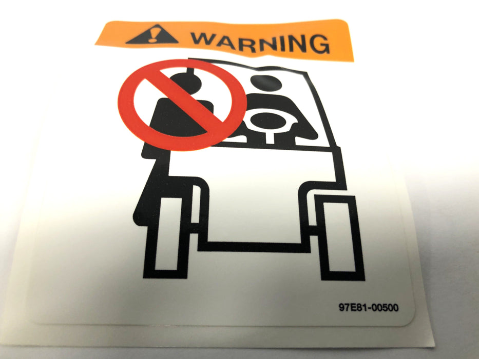 CAT Lift Trucks Passenger Warning Decal 97E8100500 NOS